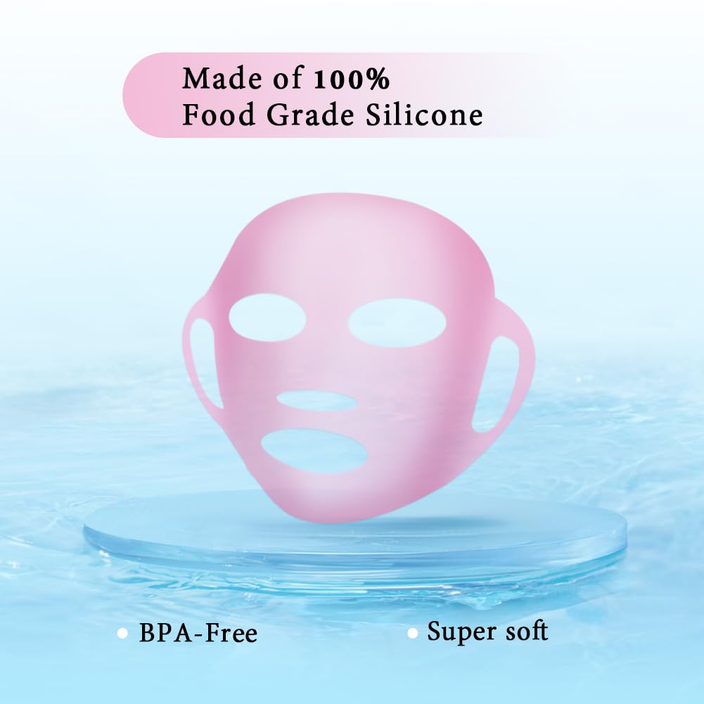 Silicone Face Mask Cover and Ice Face Pack Mask, Cooling Hot Eye Face Compress Reusable Skin Care Set for Women Acid Puffiness Relief Swelling Migraine Beauty Spa Essentials