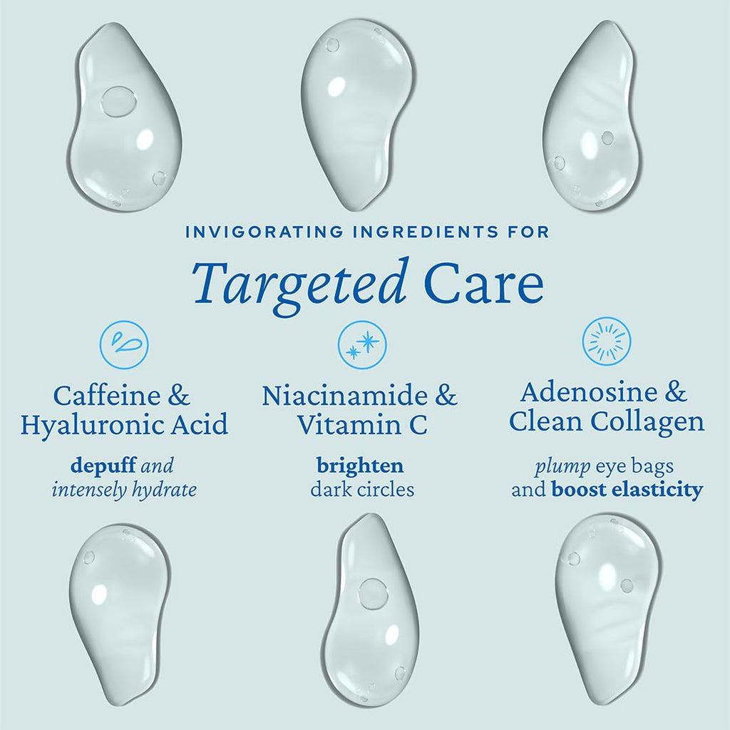 belif Aqua Bomb Cooling Eye Gel - Caffeine & Hyaluronic Acid for Puffiness & Hydration, Niacinamide & Vitamin C for Dark Circles, Adenosine & Collagen for Plumping & Firming, Korean Skin Care