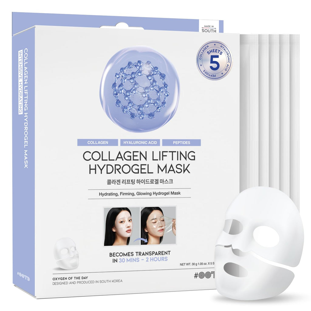 #OOTD Vitamin C Collagen Glutathione Hydrating & Firming Hydrogel Sheet Mask - Radiant Glow Gel Mask and Dull Skin (5pcs)