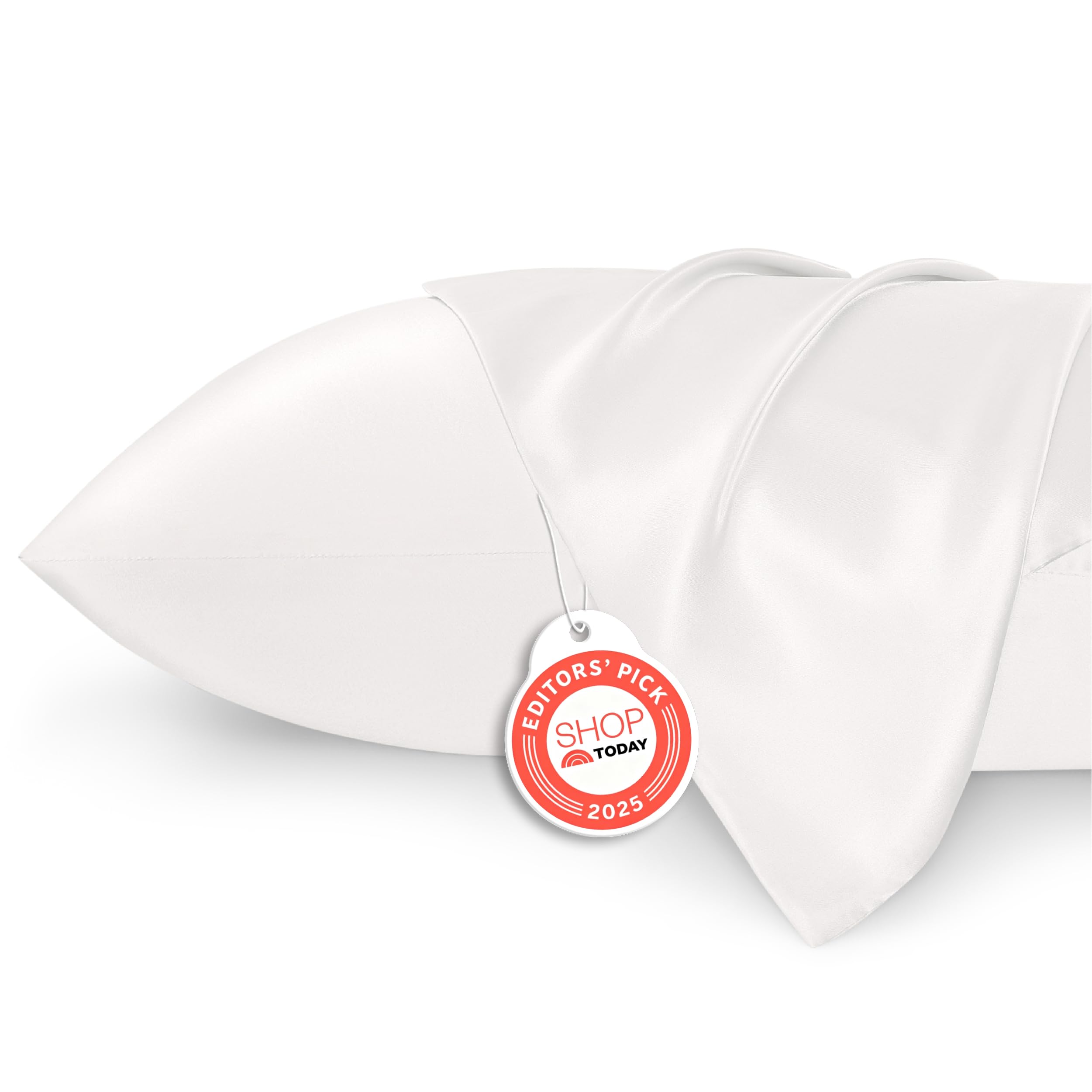 Bedsure Satin Pillowcase, Similar to Silk Pillow Cases Queen Size Set of 2, Cooling Pillow Case Covers with Envelope Closure, Christmas Room Decor Gifts for Women Men, Silver Grey, 20x30 Inches, 2pcs