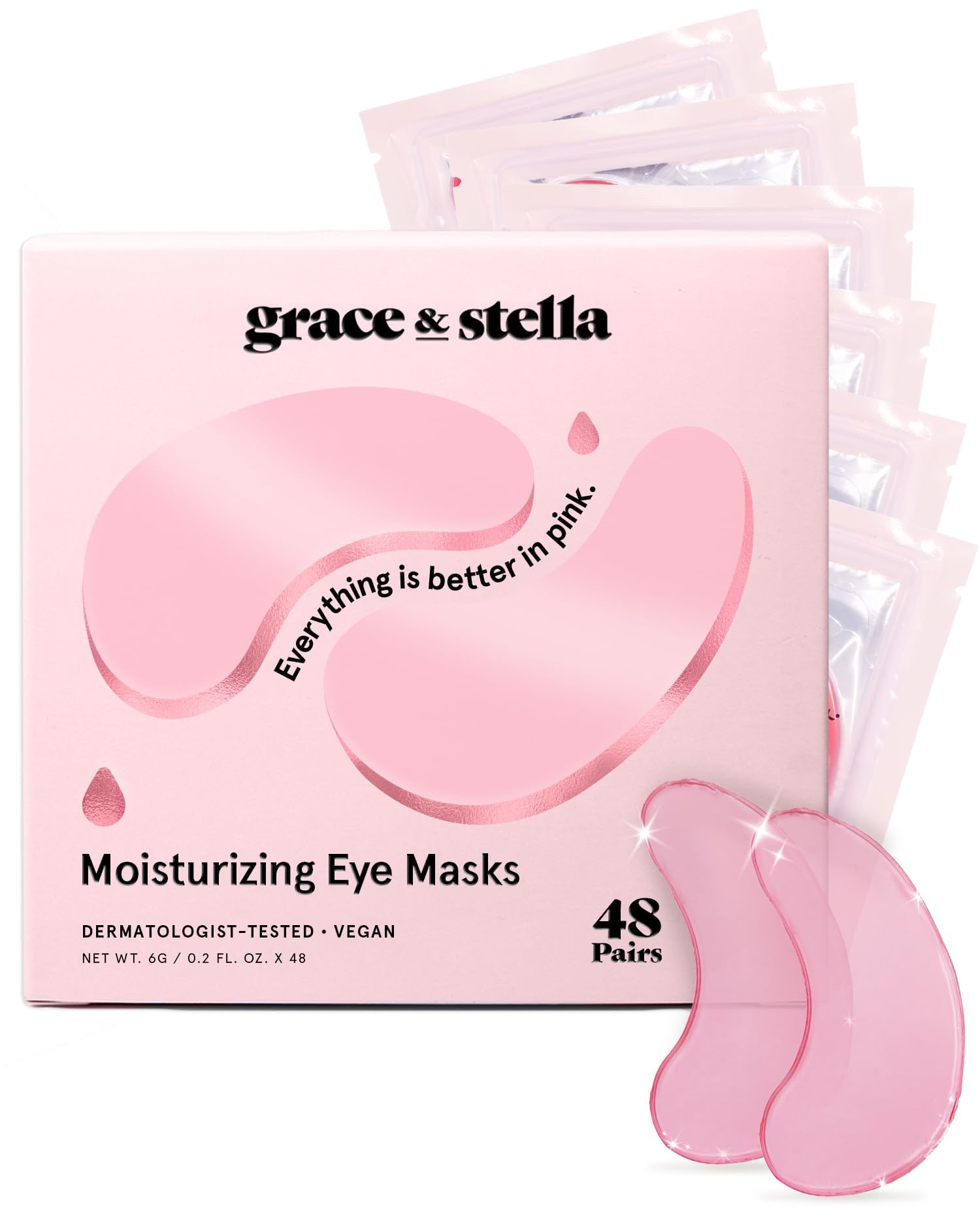 grace & stella Award Winning Under Eye Mask - Travel Essentials - Birthday Gifts for Women - Gel Eye Patches for Dark Circles, Puffy Eyes, Wrinkles, Undereye Bags - Vegan - Self Care (24 Pairs, Gold)
