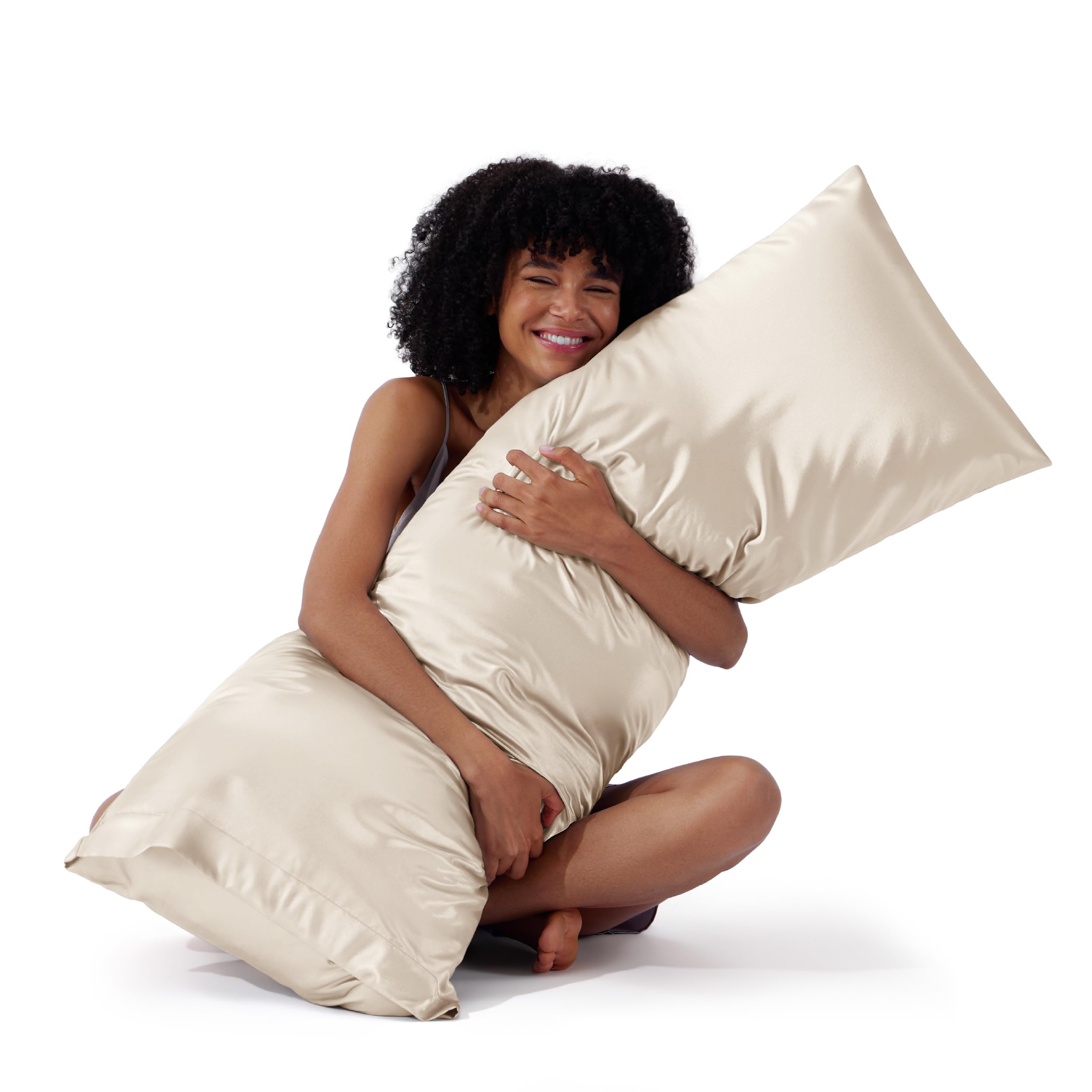 Bedsure Satin Pillowcase, Similar to Silk Pillow Cases Queen Size Set of 2, Cooling Pillow Case Covers with Envelope Closure, Christmas Room Decor Gifts for Women Men, Silver Grey, 20x30 Inches, 2pcs