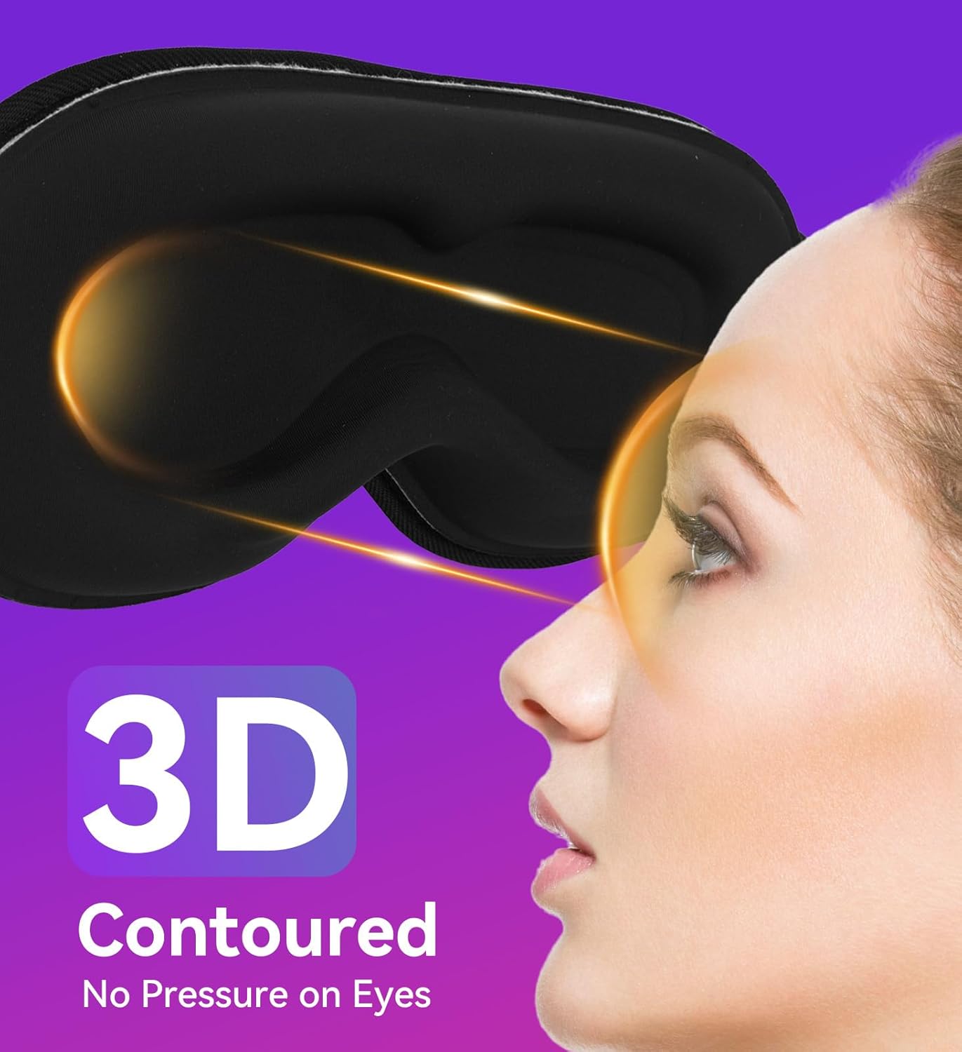 Sleep Eye Mask Bluetooth Headphones - 3D Contoured Zero Pressure Sleeping Masks 100% Blackout Eye Cover Breathable Sleeping Mask for Side Sleepers Wireless Earphone Ear Muff Headband Women Men Gift