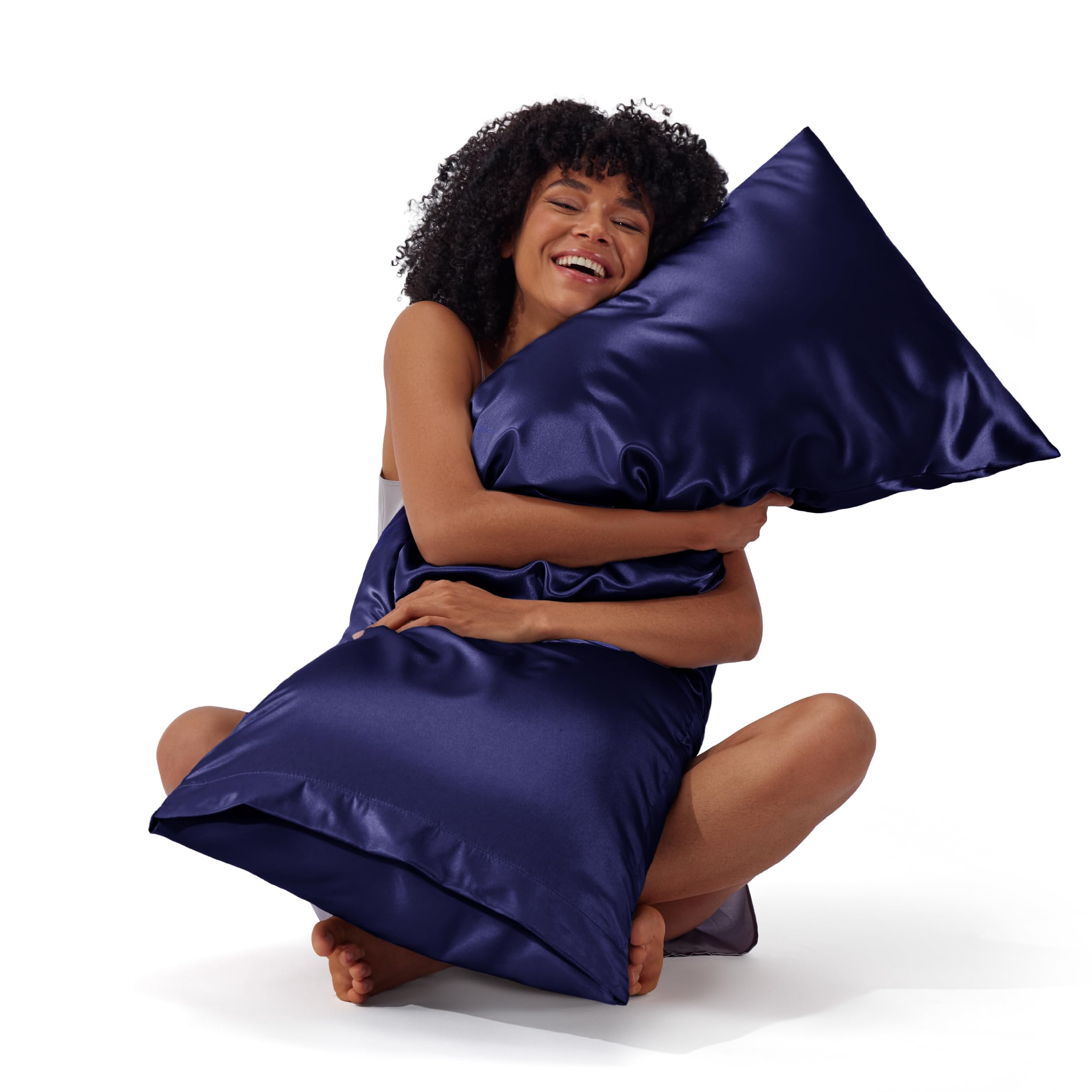 Bedsure Satin Pillowcase, Similar to Silk Pillow Cases Queen Size Set of 2, Cooling Pillow Case Covers with Envelope Closure, Christmas Room Decor Gifts for Women Men, Silver Grey, 20x30 Inches, 2pcs