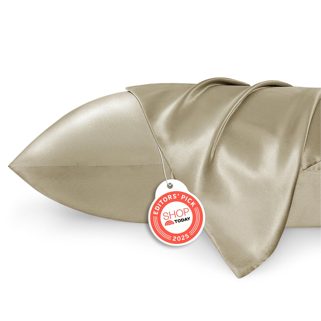 Bedsure Satin Pillowcase, Similar to Silk Pillow Cases Queen Size Set of 2, Cooling Pillow Case Covers with Envelope Closure, Christmas Room Decor Gifts for Women Men, Silver Grey, 20x30 Inches, 2pcs