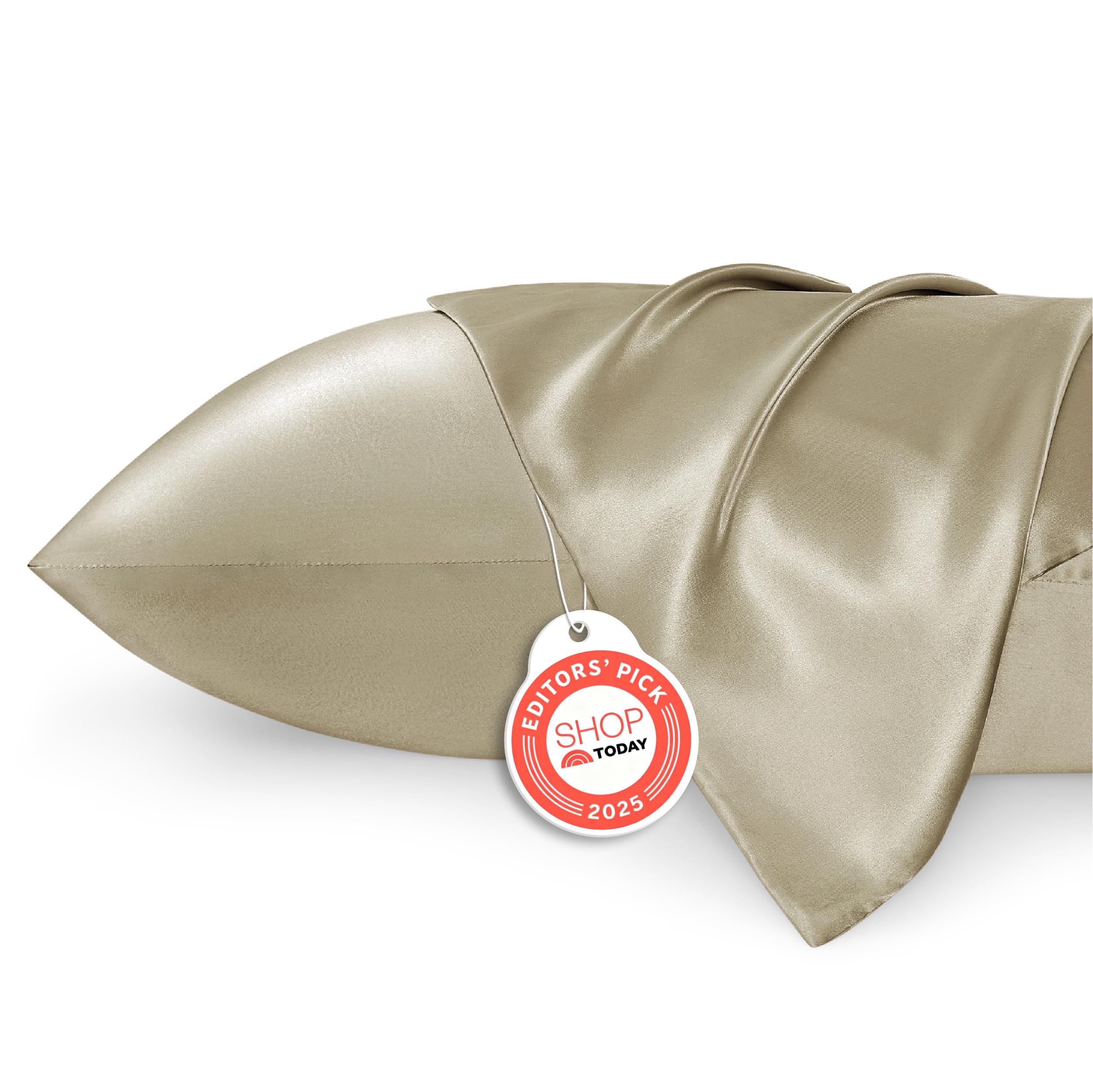 Bedsure Satin Pillowcase, Similar to Silk Pillow Cases Queen Size Set of 2, Cooling Pillow Case Covers with Envelope Closure, Christmas Room Decor Gifts for Women Men, Silver Grey, 20x30 Inches, 2pcs