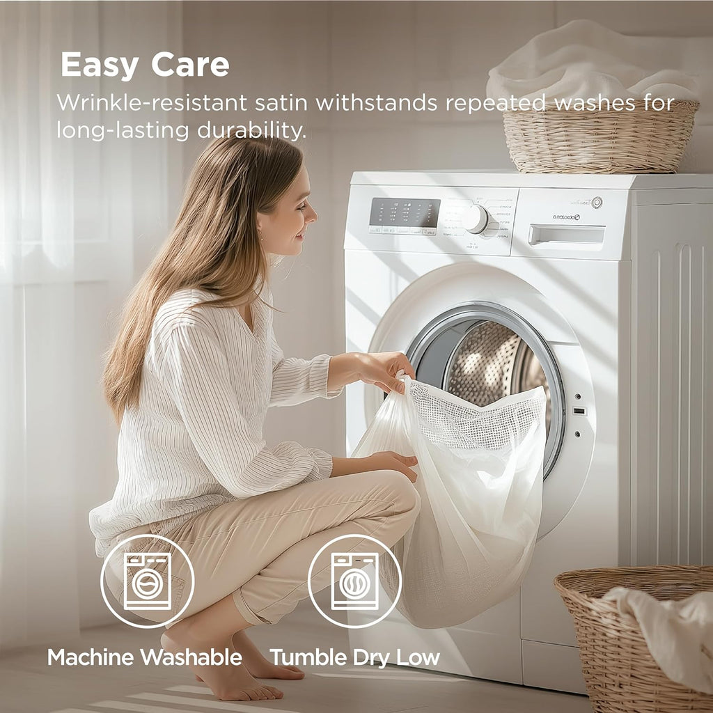 Bedsure Satin Pillowcase, Similar to Silk Pillow Cases Queen Size Set of 2, Cooling Pillow Case Covers with Envelope Closure, Christmas Room Decor Gifts for Women Men, Silver Grey, 20x30 Inches, 2pcs