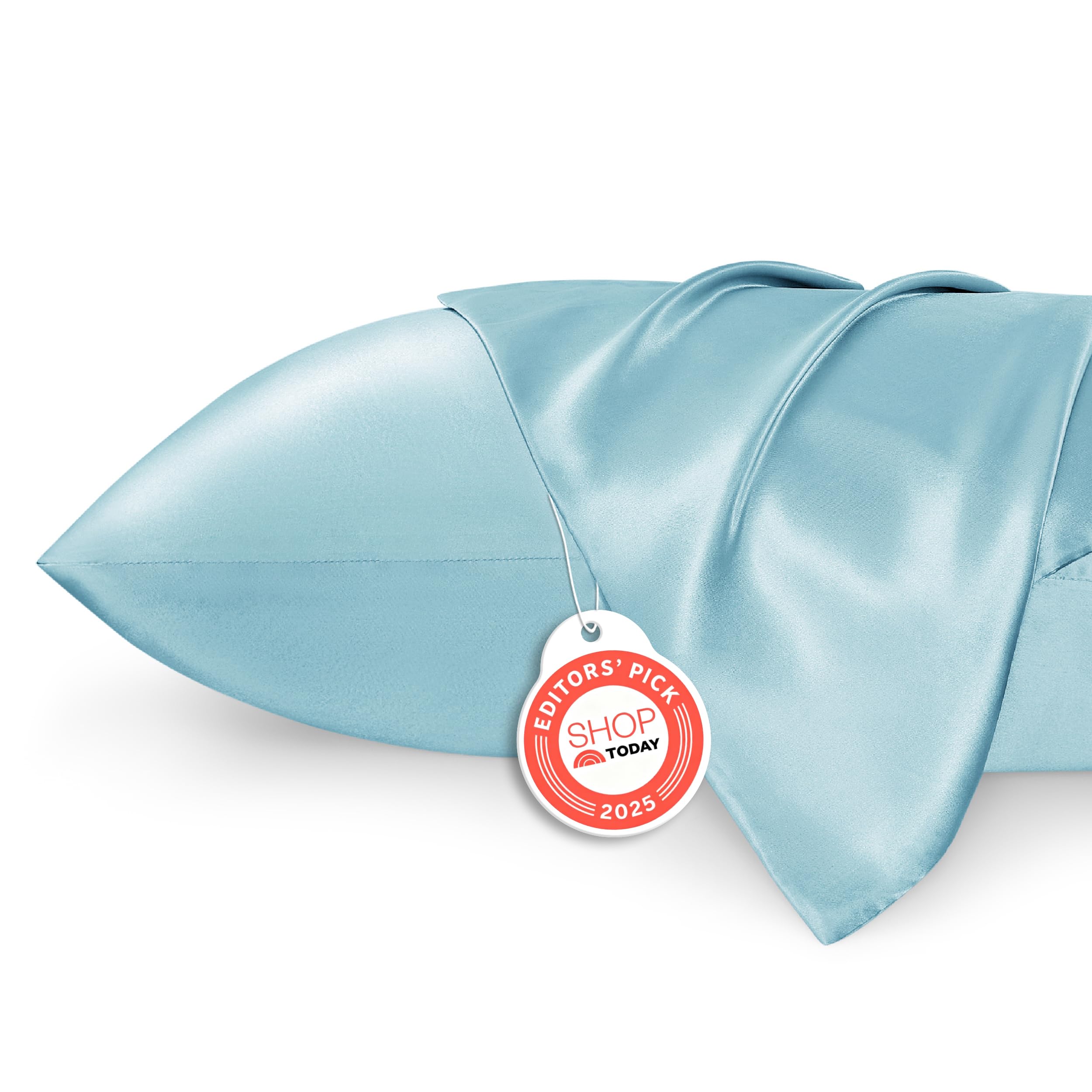 Bedsure Satin Pillowcase, Similar to Silk Pillow Cases Queen Size Set of 2, Cooling Pillow Case Covers with Envelope Closure, Christmas Room Decor Gifts for Women Men, Silver Grey, 20x30 Inches, 2pcs