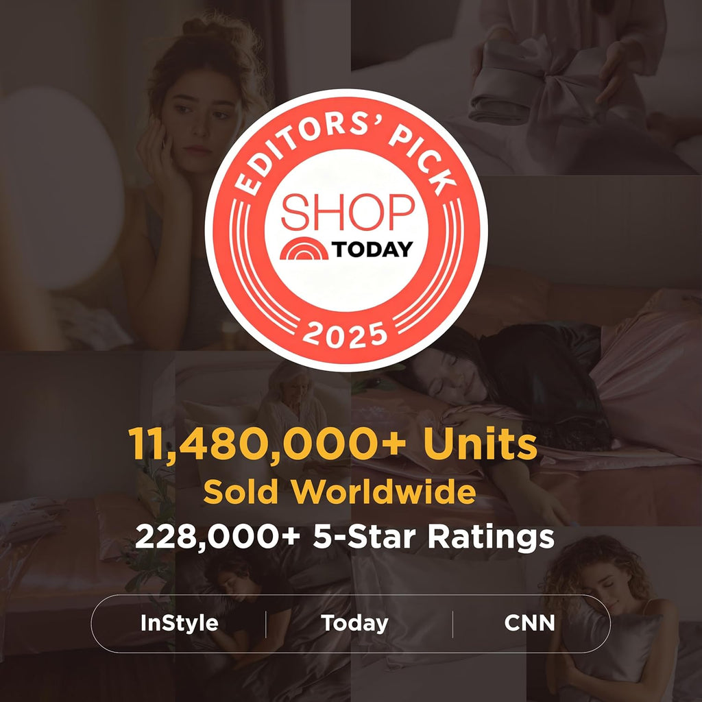 Bedsure Satin Pillowcase, Similar to Silk Pillow Cases Queen Size Set of 2, Cooling Pillow Case Covers with Envelope Closure, Christmas Room Decor Gifts for Women Men, Silver Grey, 20x30 Inches, 2pcs